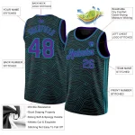 Custom Black Purple-Teal Authentic City Edition Basketball Jersey - Image 2