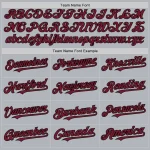 Custom Gray Crimson-Black Line Authentic Baseball Jersey - Image 4