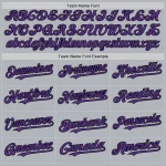 Custom Gray Purple-Black Line Authentic Baseball Jersey - Image 4