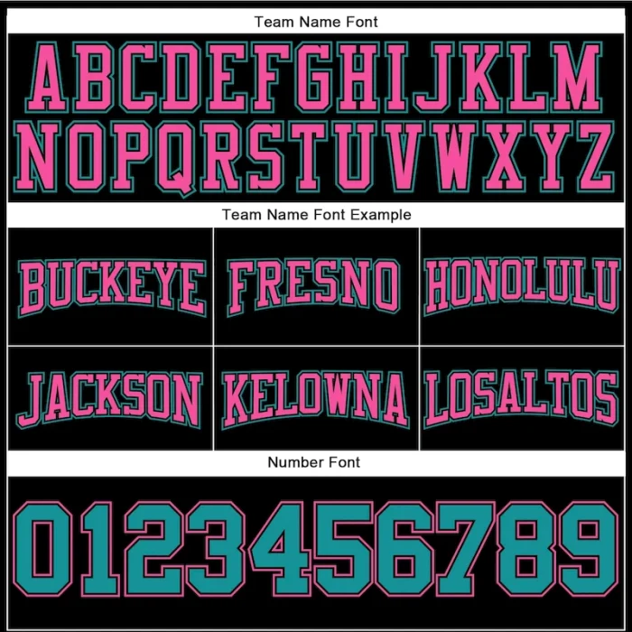 Custom Stitched Black Teal-Pink Football Pullover Sweatshirt Hoodie - Image 3