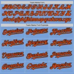 Custom Light Blue Pinstripe Orange-Black Authentic Fade Fashion Baseball Jersey - Image 5