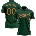 Custom Green Old Gold-Black Performance Vapor Golf Polo Shirt