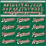 Custom Kelly Green White-Red Bomber Full-Snap Varsity Letterman Jacket - Image 6