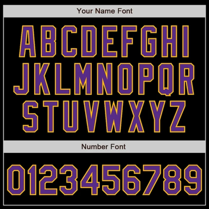 Custom Black Purple-Gold Bomber Varsity Letterman Zipper Jacket - Image 5