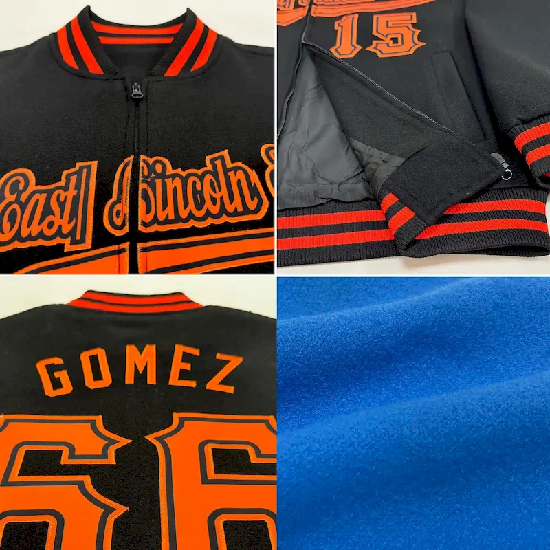 Jacket5457-3.webp Custom Powder Blue Neon Green-Black Bomber Varsity Letterman Two Tone Zipper Jacket - Image 2