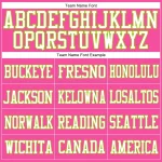 Custom Pink White-Neon Green Mesh Authentic Football Jersey - Image 3
