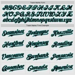 Custom White Aqua Pinstripe Black-Aqua Authentic Raglan Sleeves Baseball Jersey - Image 5
