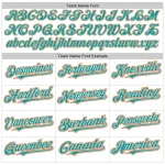 Custom White Teal-Orange Authentic Raglan Sleeves Baseball Jersey - Image 4