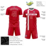 Custom Red Red-White Sublimation Danish Flag Soccer Uniform Jersey - Image 3