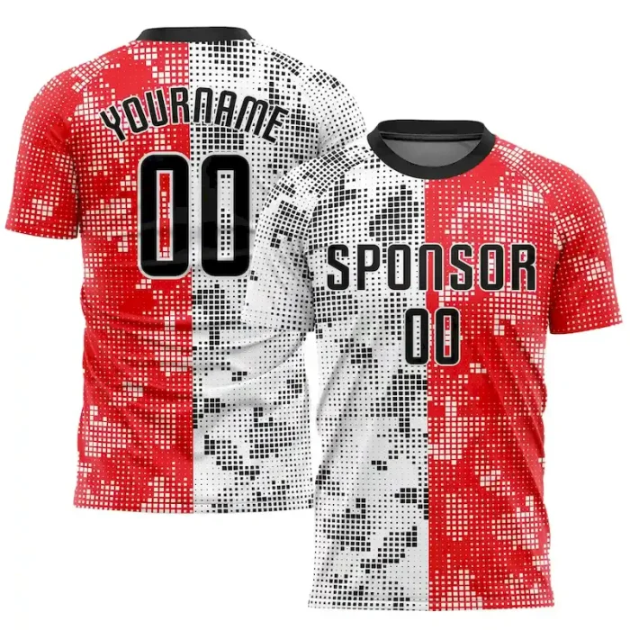 Custom Red Black-White Sublimation Soccer Uniform Jersey - Image 1