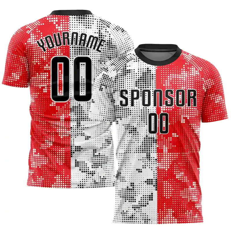 Soccer0470.webp Custom Red Black-White Sublimation Soccer Uniform Jersey - Image 1