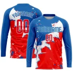Custom Royal Red-White Sublimation Soccer Uniform Jersey - Image 3