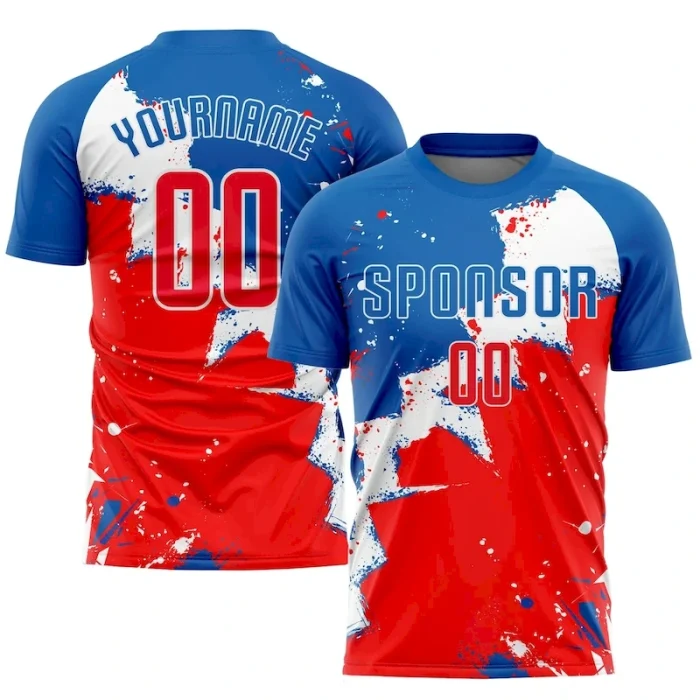 Custom Royal Red-White Sublimation Soccer Uniform Jersey - Image 1