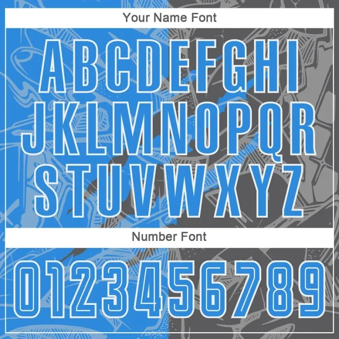 Custom Graffiti Pattern Powder Blue-Steel Gray Scratch Sublimation Soccer Uniform Jersey - Image 6