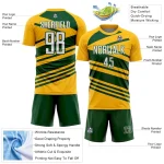 Custom Gold White-Green Line Sublimation Soccer Uniform Jersey - Image 4