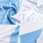 Custom Royal White Geometric Shape Sublimation Soccer Uniform Jersey - Image 3