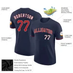 Custom Navy Red-White Performance T-Shirt - Image 2