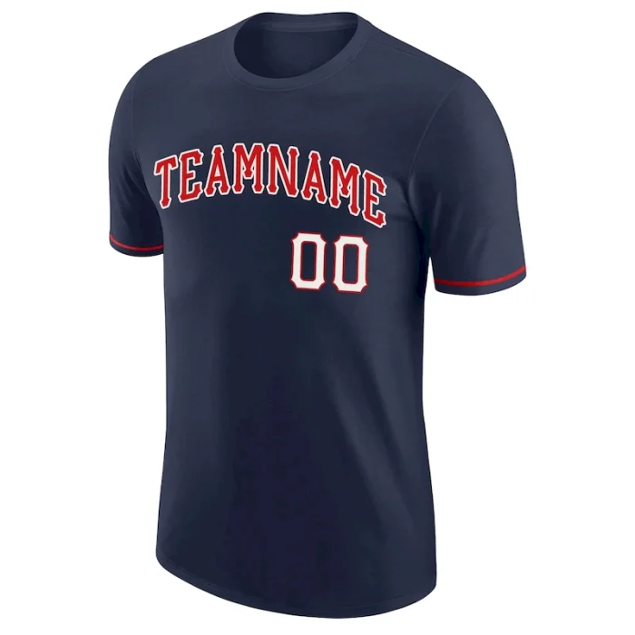 Custom Navy Red-White Performance T-Shirt - Image 5